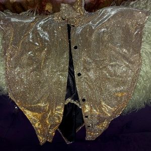 Gold short sleeve button up shirt